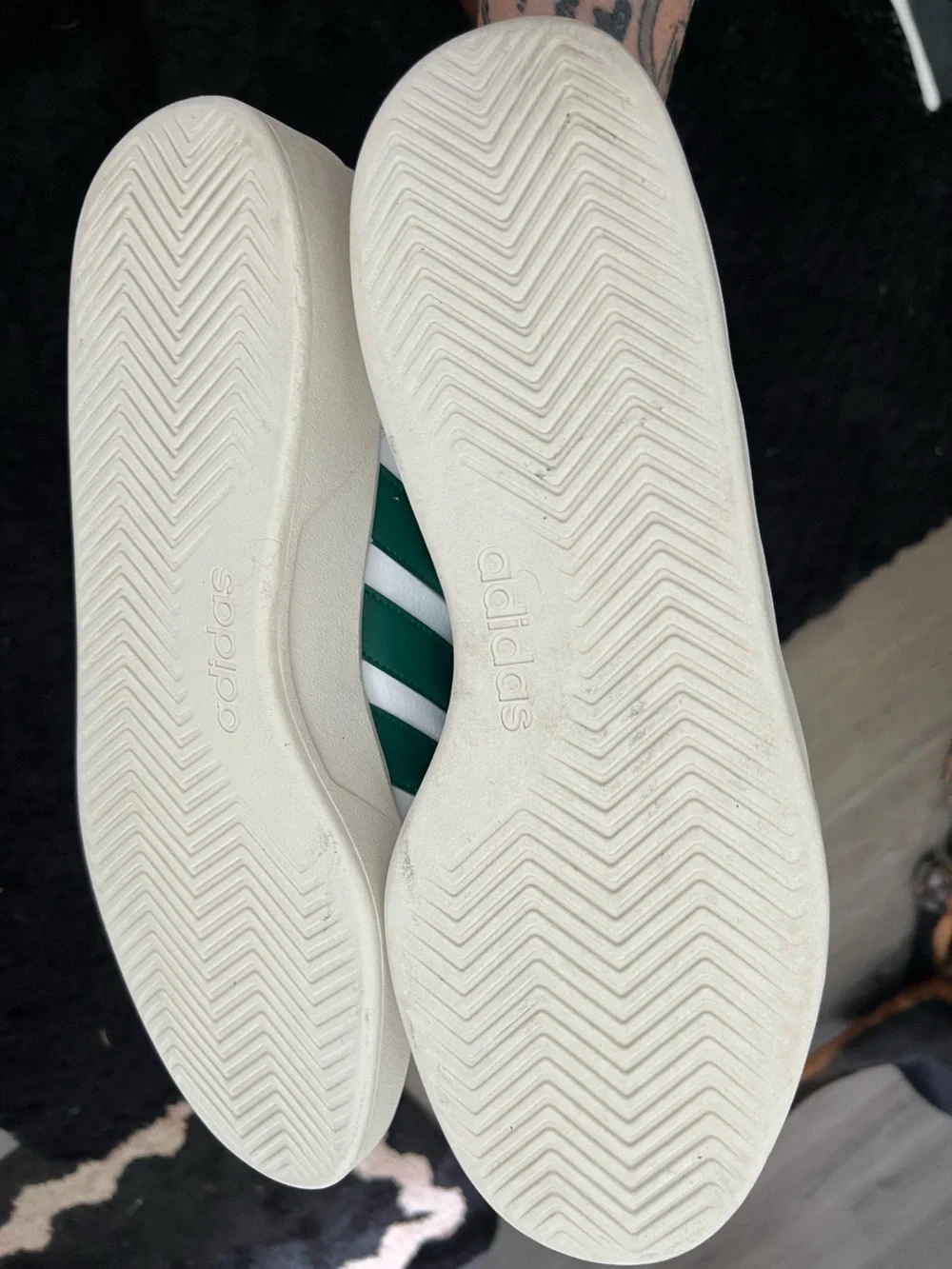 adidas Men’s White & Green Sneakers – Size 12